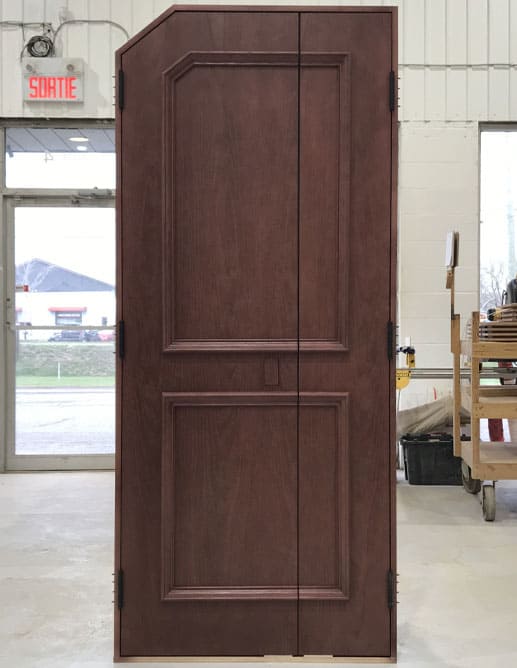 Porte Intérieur Placage Chêne Rouge Sur Mesure Poignée Dissimulé No-Ha