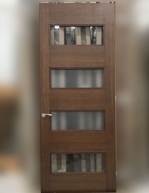 Porte Intérieur 2 Verres Clair et 2 Verres Acide Blanc - Poignée Colombo Flessa Mortaise Magnétique