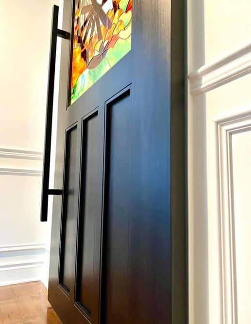 Porte Intérieur Peuplier Massif et Poignée à Tirer AHI et Encastré Custom